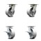 Service Caster 6 Inch Kingpinless Semi Steel Wheel Swivel Caster Set with 2 Brakes SCC SCC-KP30S620-SSR-2-SLB-2 - alternate 1